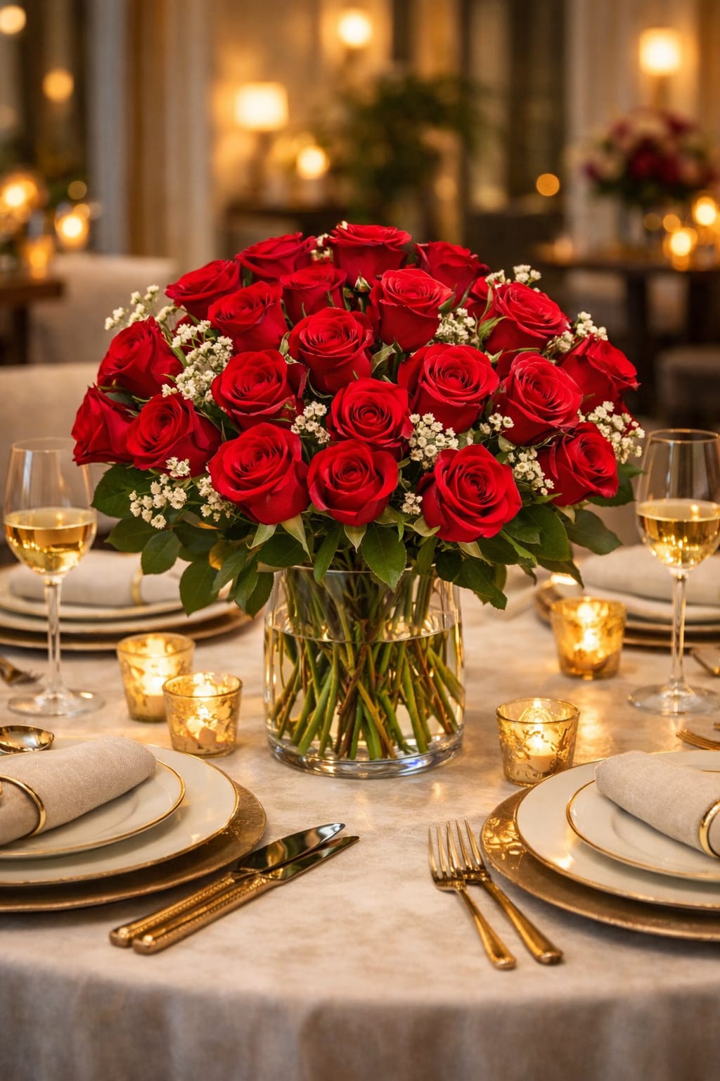 Kırmızı Güller Camda 