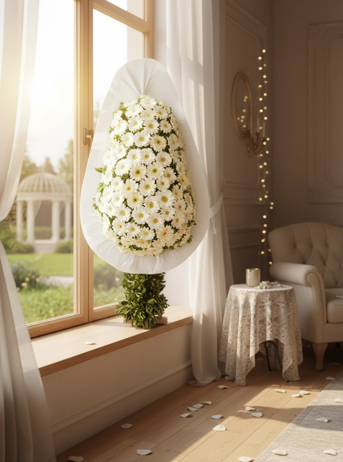 Beyaz Soft Görünümlü Çelenk