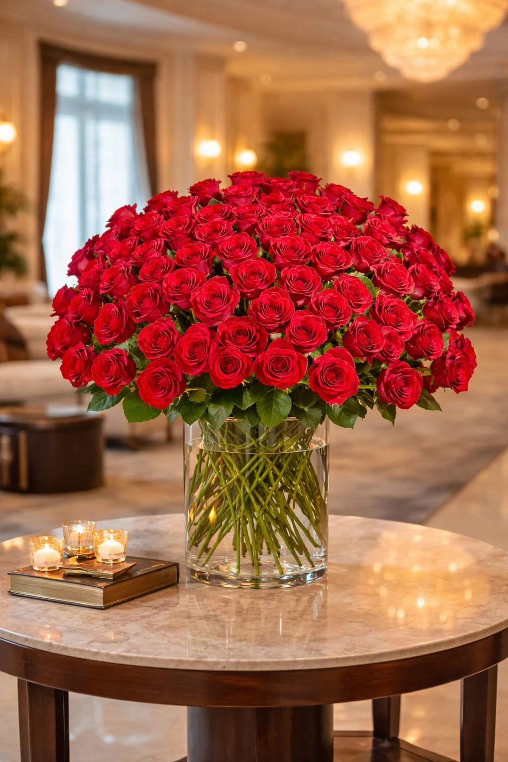 Camda Kırmızı Güller 