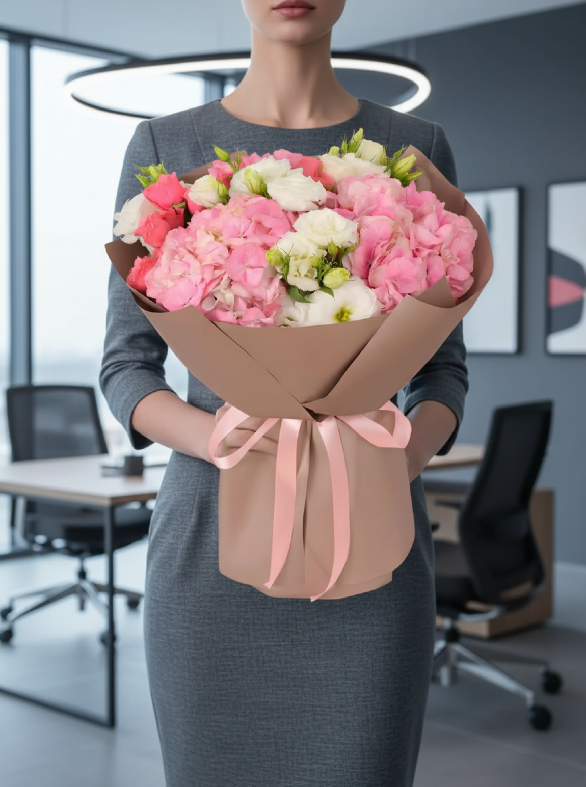 Ortanca ve Pembe Buket