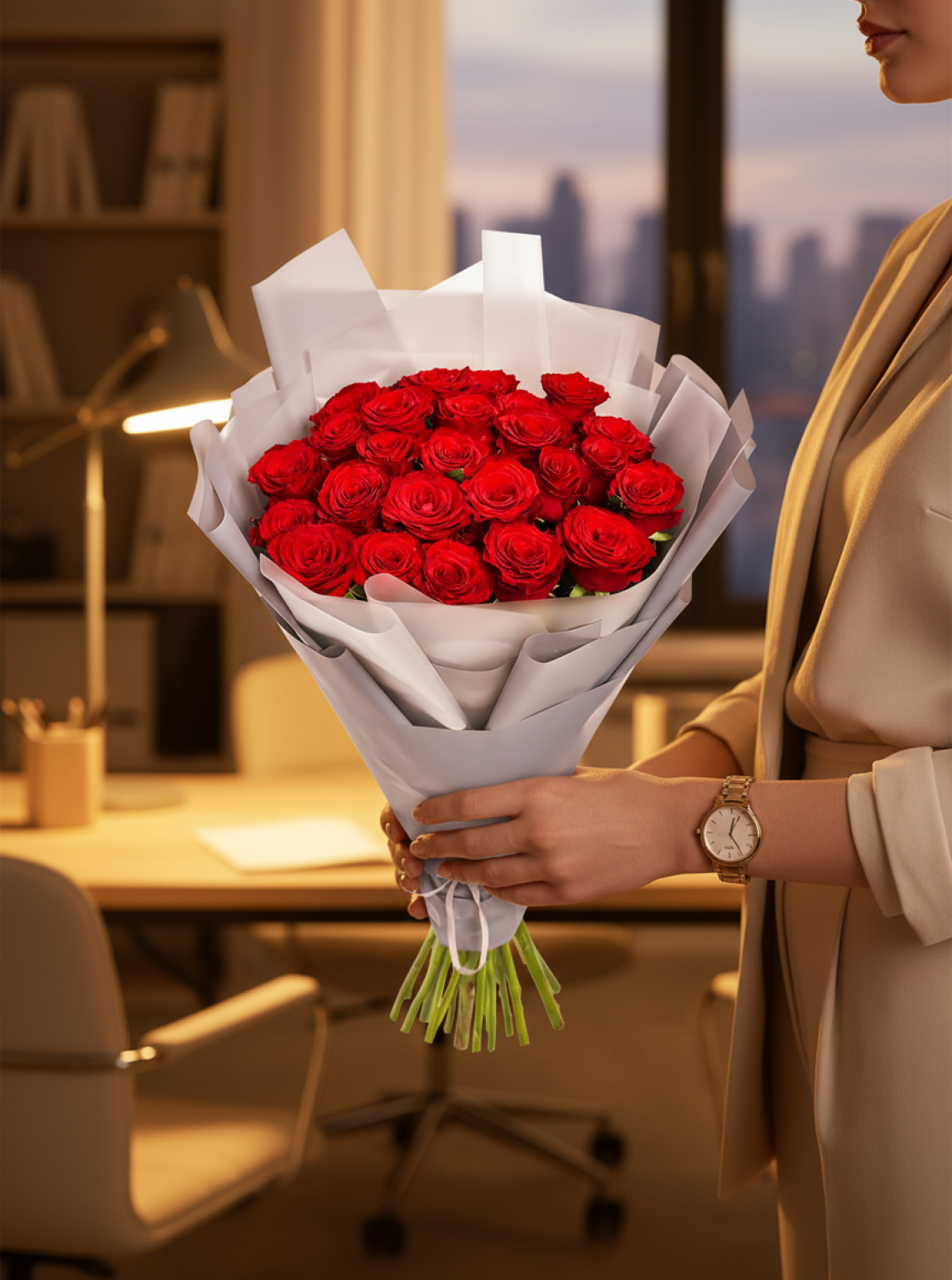 25 Adet Kırmızı Gül Buketi