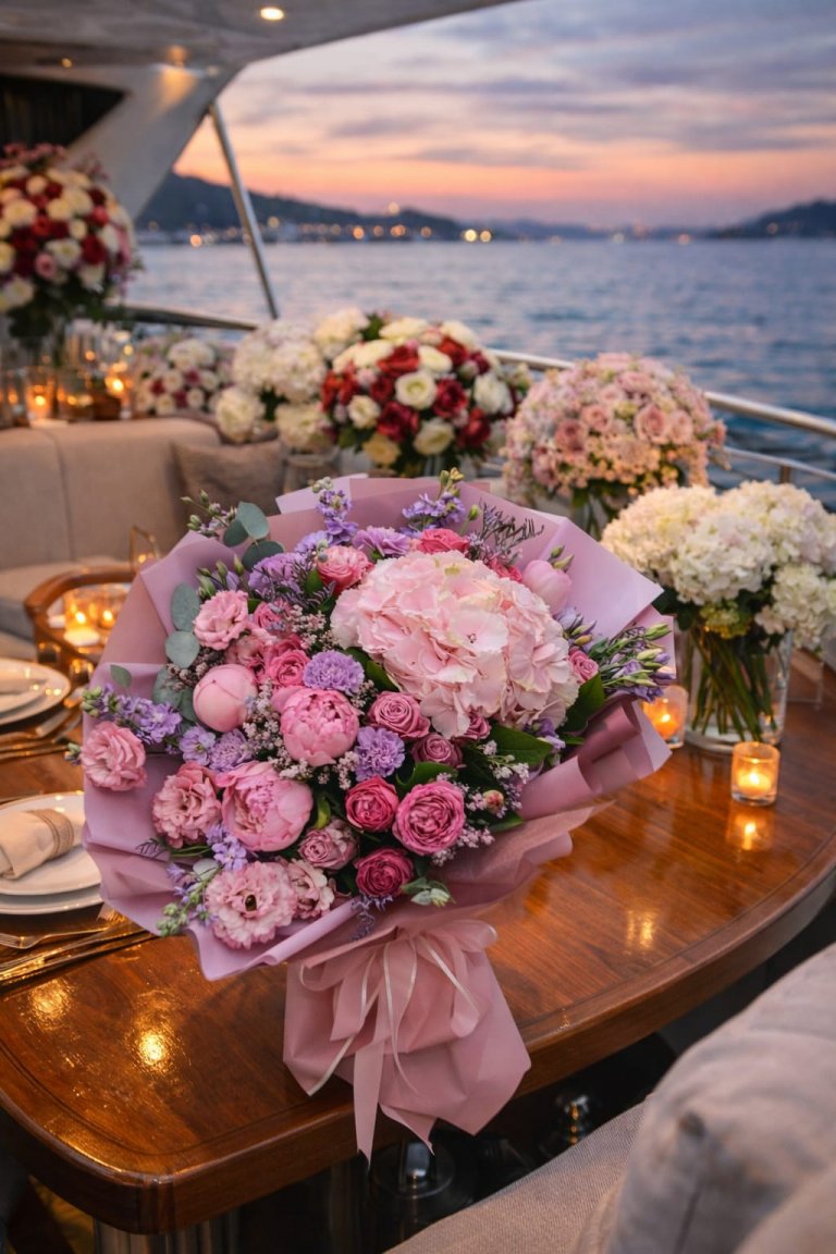 Şakayık ve Ortanca Güller 