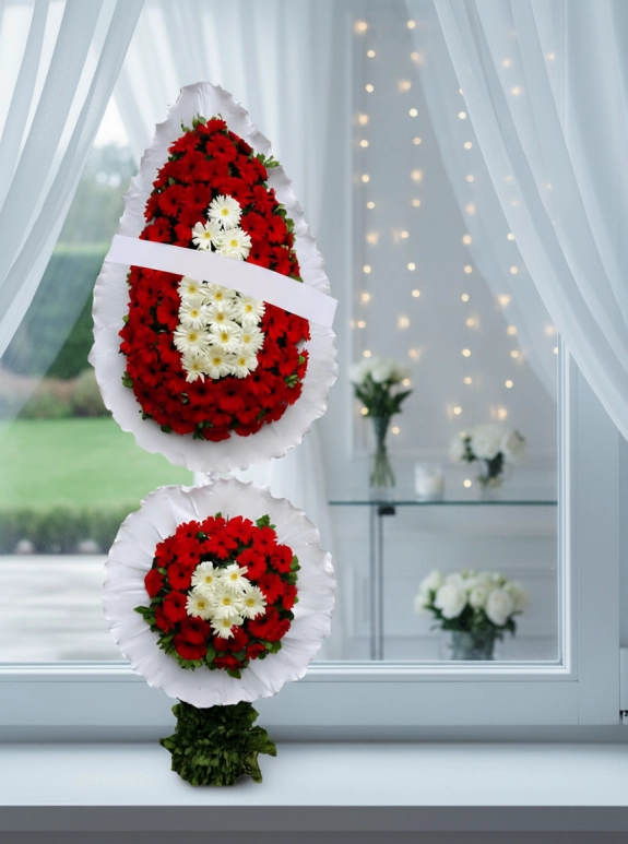 2 Katlı Düğün Çiçeği Çelenk