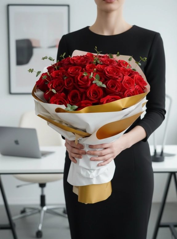 25 Tane Kırmızı Gül Buketi