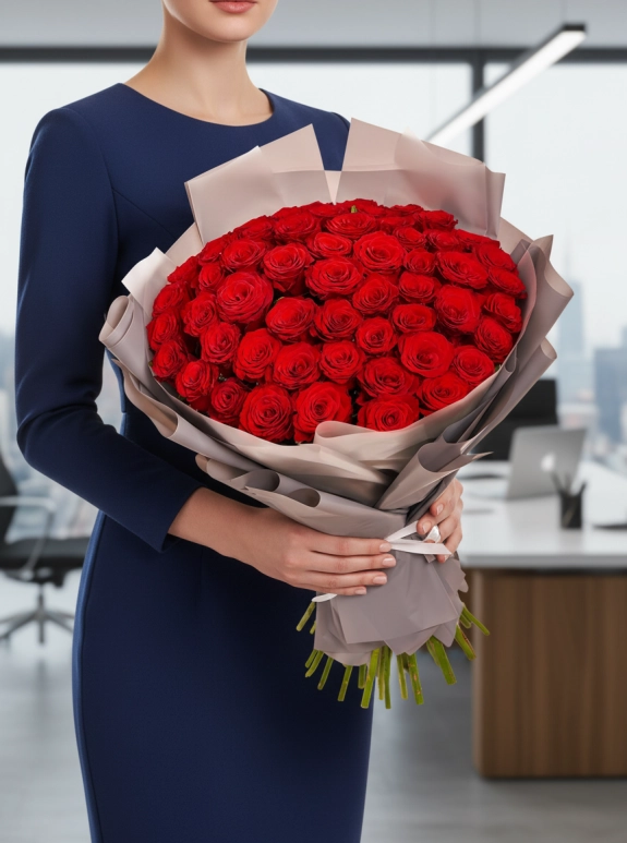 51 Adet Kırmızı Gül Buketi