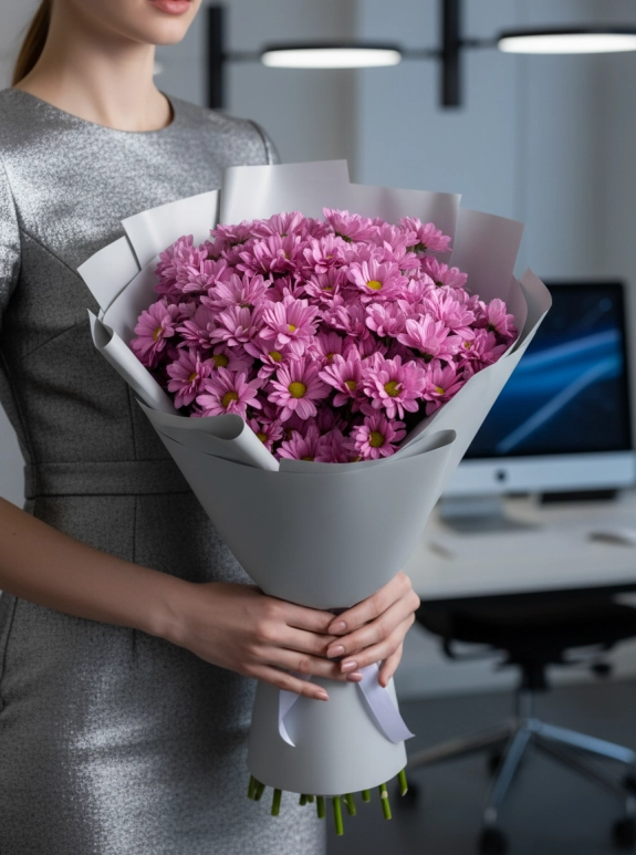 Mor Kasımpatı Buketi