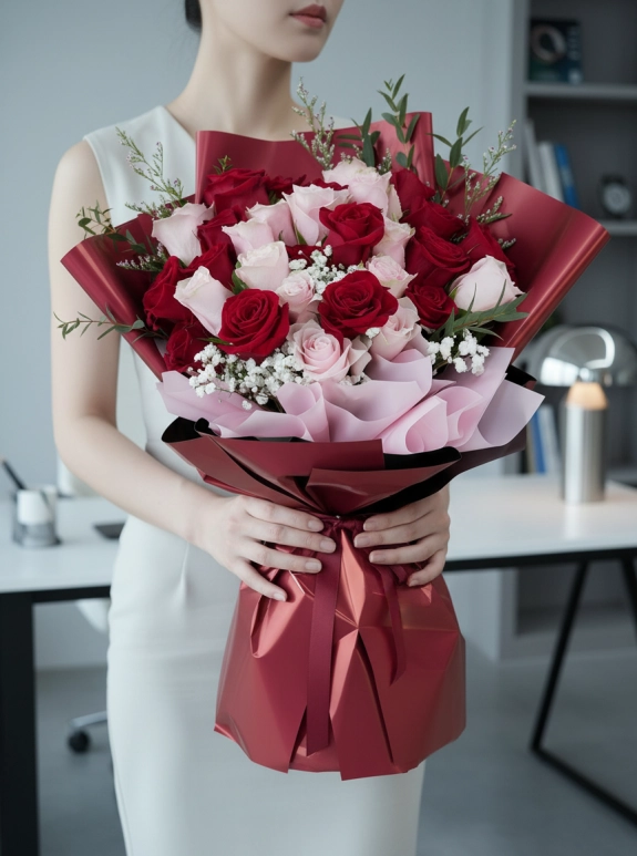 Pembe ve Kırmızı Gül Buketleri