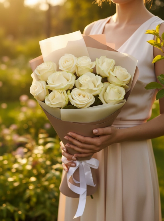 11 Beyaz Gül Buketi