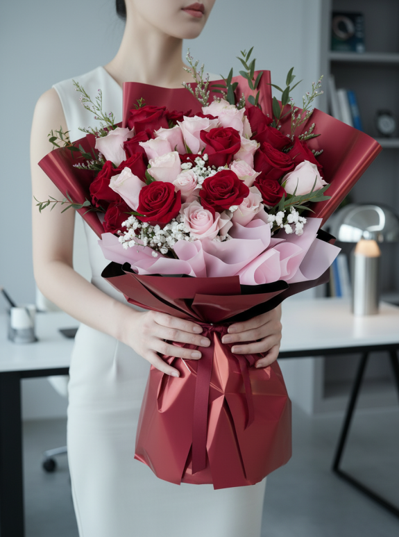 Pembe ve Kırmızı Gül Buketleri