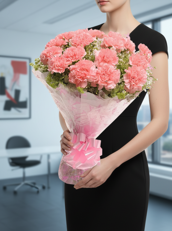 Büyük Boy Pembe Karanfil Buketi