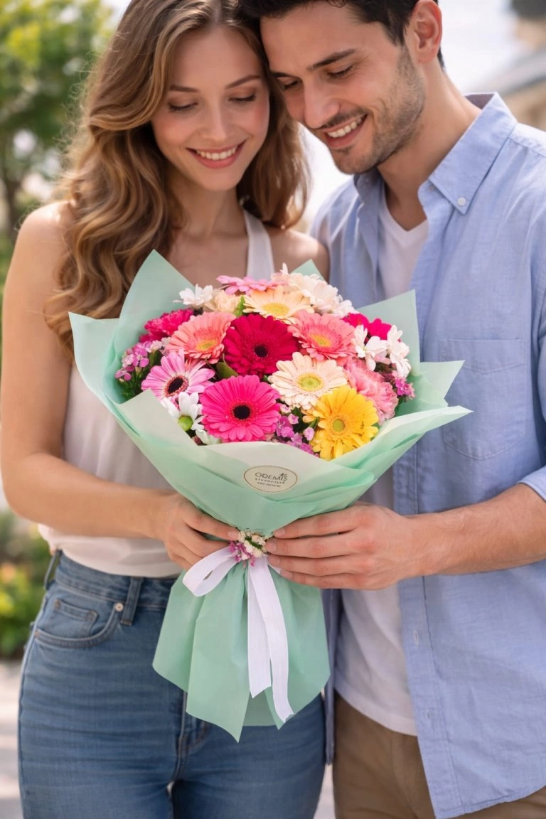 Renkli Gerbera Buketi 